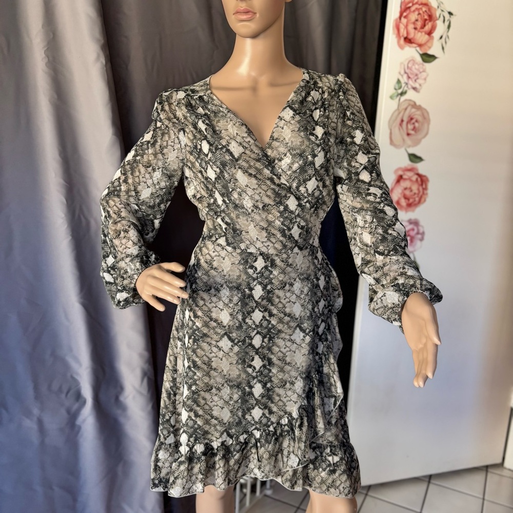 Leyden Stone Snake Ruffled Wrap Sundress - Picture 7 of 15